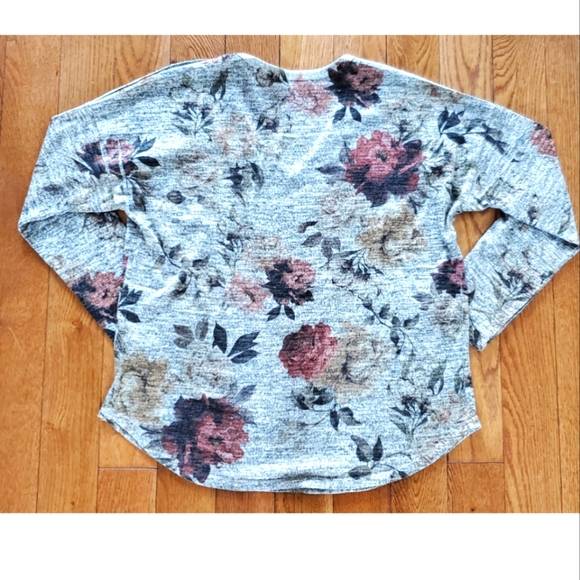 GAZE Floral Loose-Fitted V-Neck Sweater - Size S - Picture 2 of 6